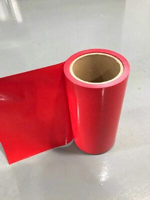 Красный цвет DS двойной стороной силиконовой покрытой HDPE фильмы с ультрафиолетовым отверждением для пеновых лент