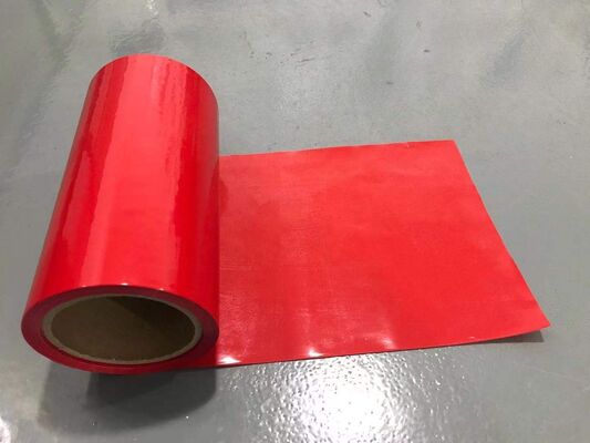 Красный цвет DS двойной стороной силиконовой покрытой HDPE фильмы с ультрафиолетовым отверждением для пеновых лент